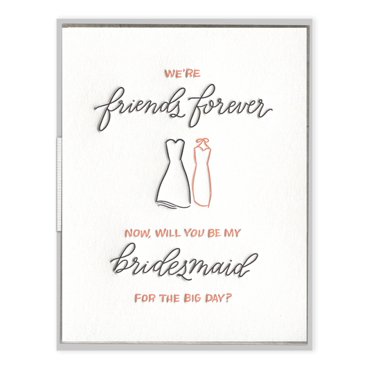 Friends Forever Bridesmaid Wedding Card