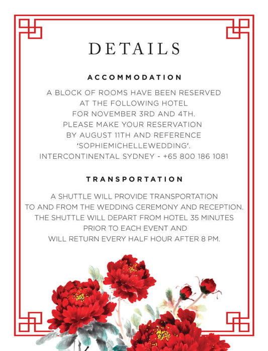 Red Peony Information Card by Stella M.