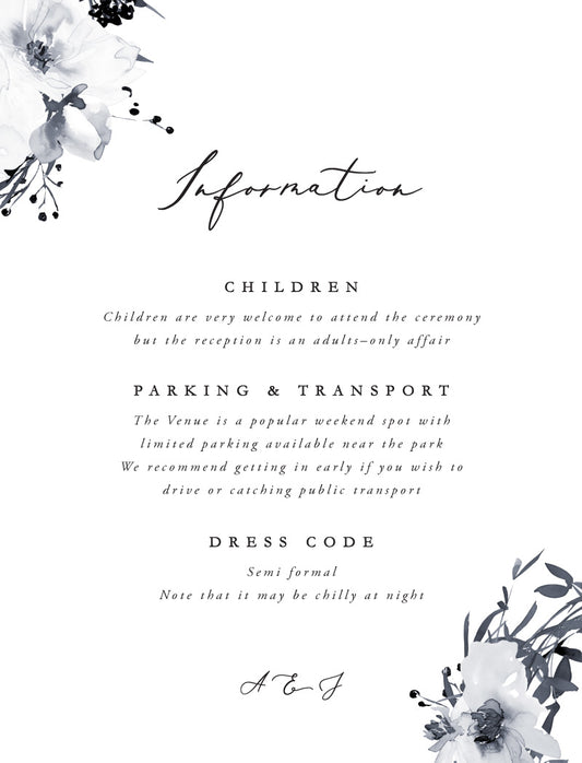 Floral Crown Classic Information Card by Joy