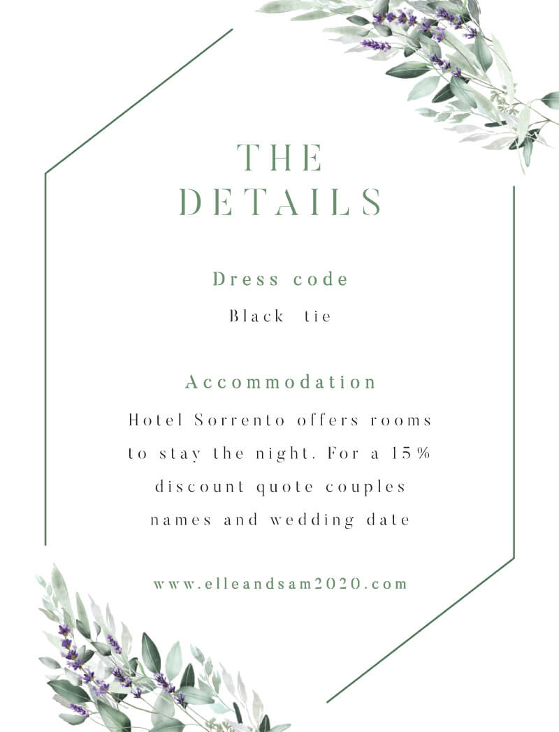 Lavender Leaves Information Card by Joy