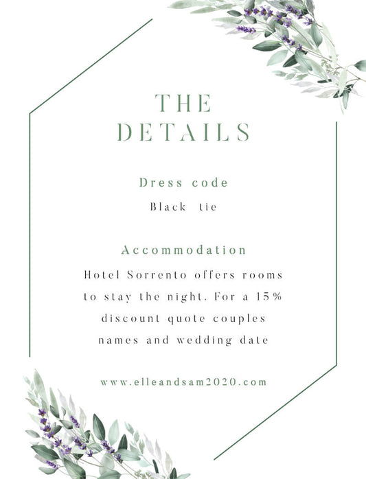 Lavender Leaves Information Card by Joy