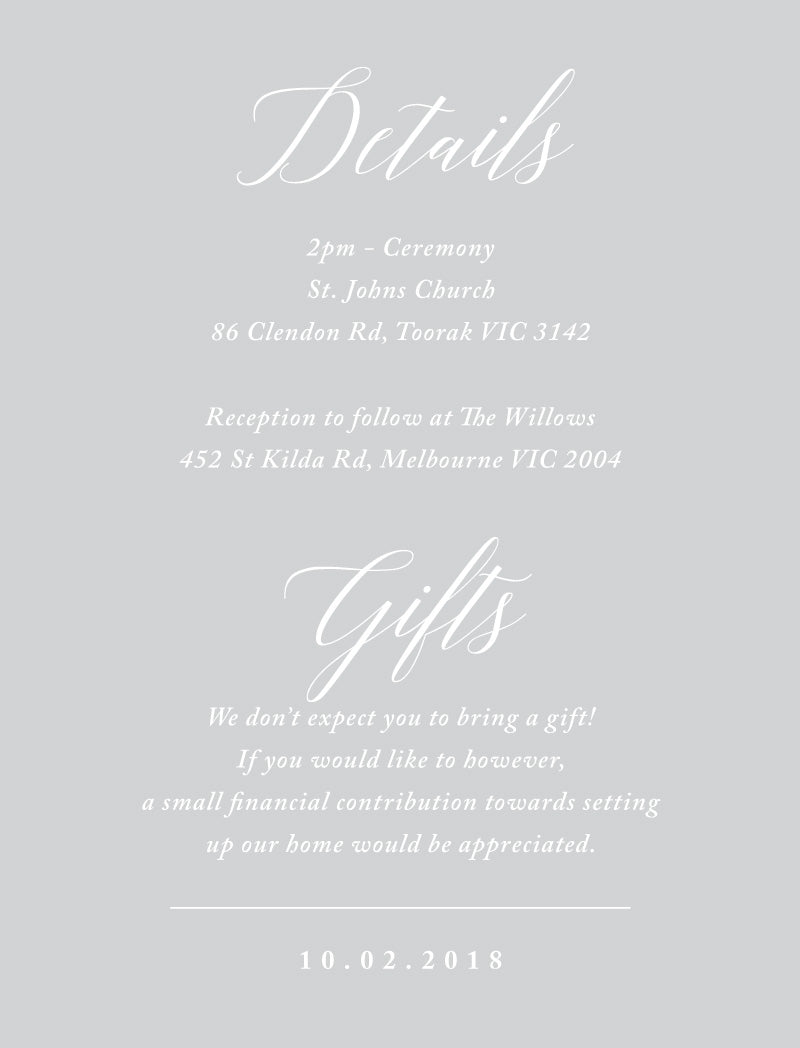 Pastel Script Information Card by Amelia S.