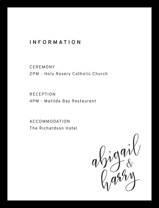 Sleek Border Information Card by Nicole C.