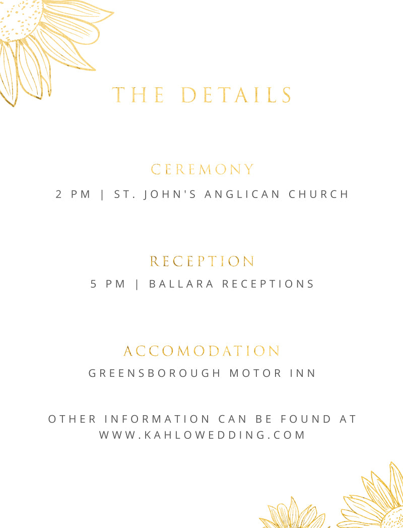 Golden Sunflower Information Card by Alexander K.