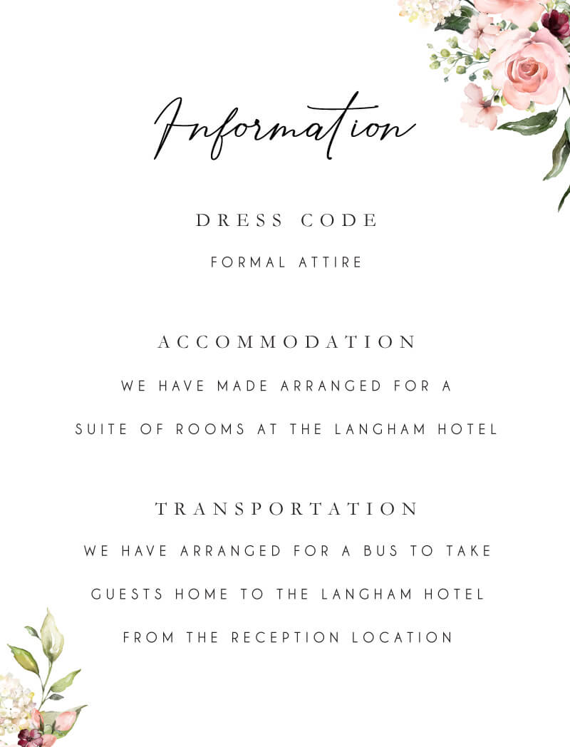 Burnt Butter Cakes Information Card by Burnt Butter