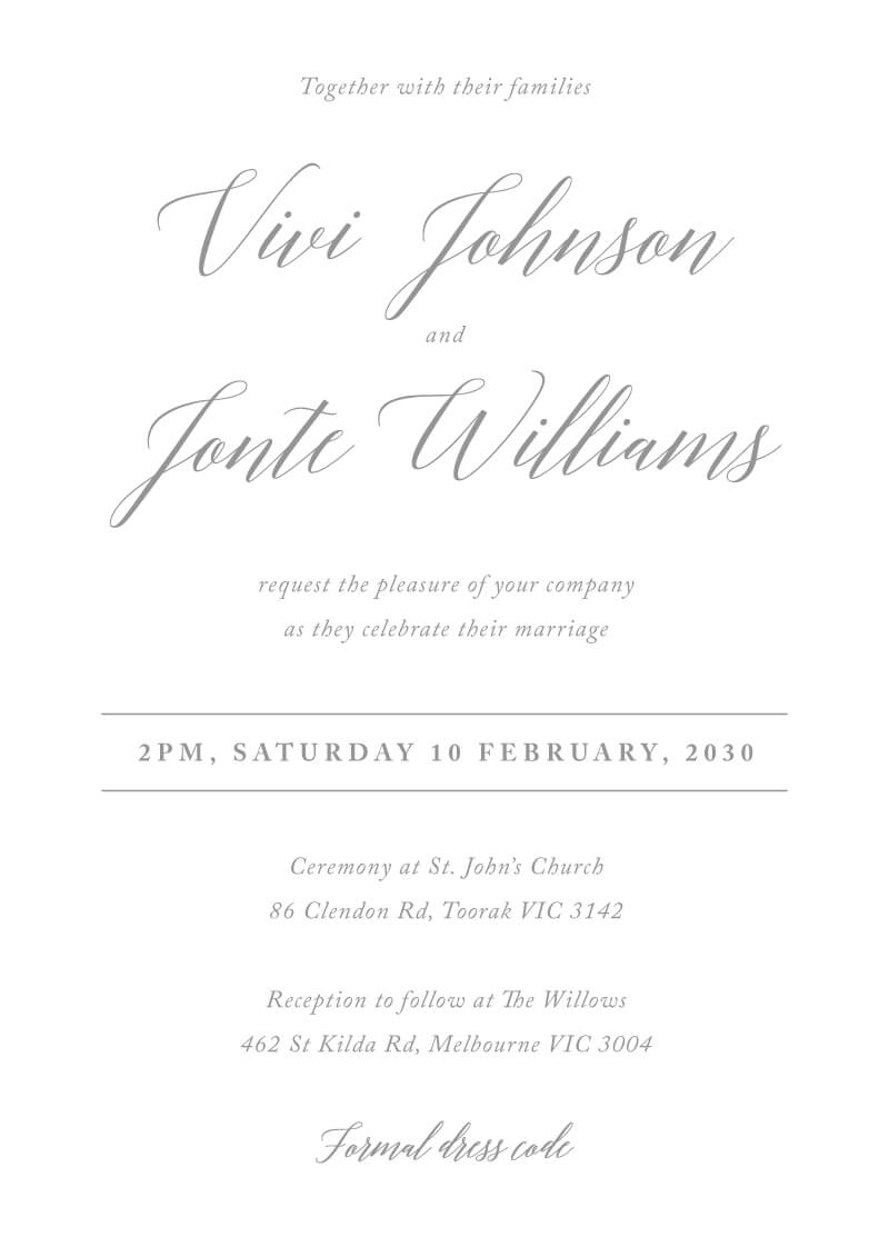 Pastel Script Wedding Invitations by Amelia S.