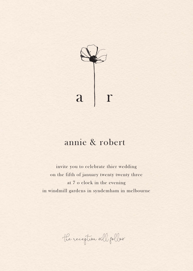 Delicate Poppy Wedding Invitations by Lauren D.