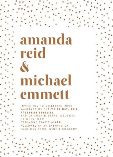 Minimalist Spot Wedding Invitations by Haley J.