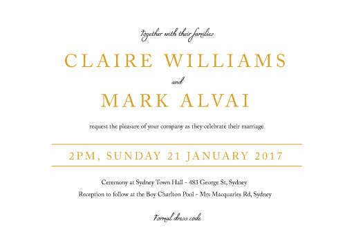 Minimal Foil Wedding Invitations by Amelia S.