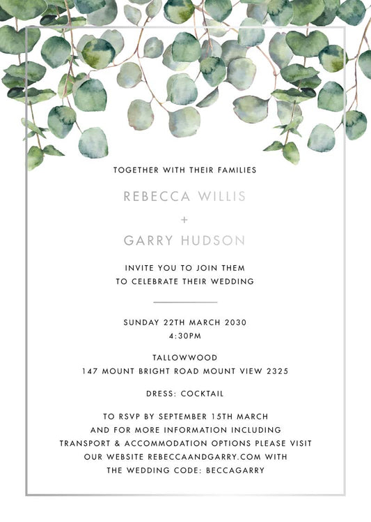 Eucalyptus Estate Wedding Invitations by Phabo R.