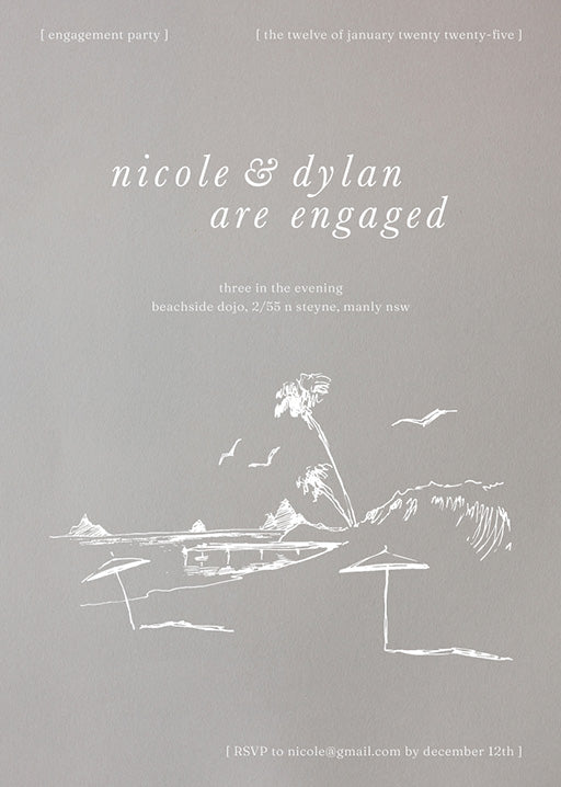 Ipanema Engagement Invitations by Inggrid H.