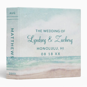 Island Breeze Painted Beach Wedding Photo Album 3 Ring Binder