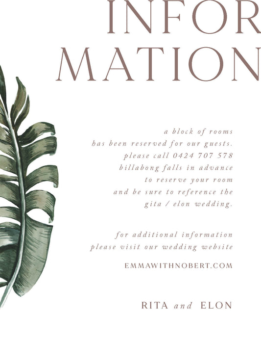 Island Breeze Information Card by Joy