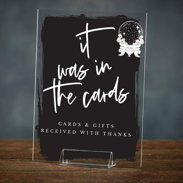 It was in The Cards Halloween Acrylic Wedding Cards Sign