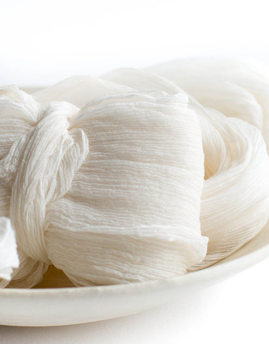 Ivory Crinkle Silk Ribbon