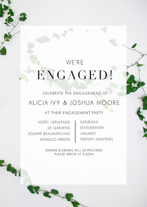 Ivy Engagement Invitations by Shab M.