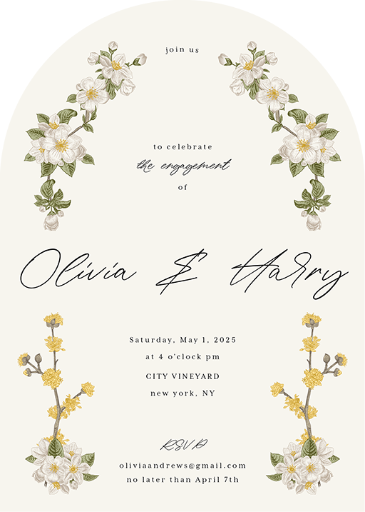 Jasmine Engagement Invitations by Putri N.