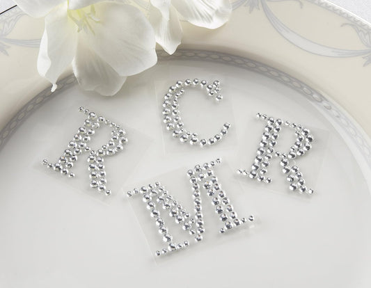 Jeweled Monogram Initials Set Of 24 (Letters Only Box Not Included) Select Initials Availabe.