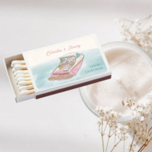 Just married boat for wedding matchboxes