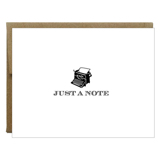 Just a Note Typewriter Letterpress Card