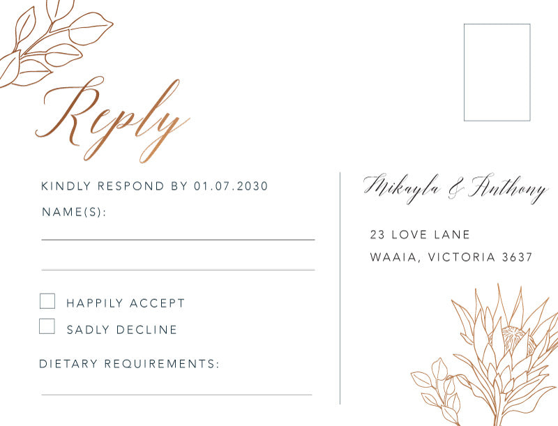 The King Protea RSVP Cards by Breanna F.