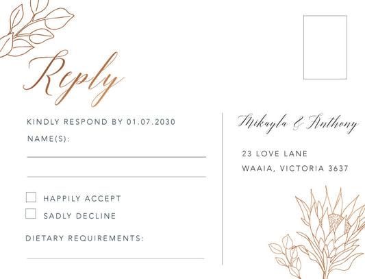 The King Protea RSVP Cards by Breanna F.