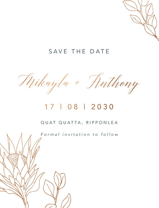 The King Protea Save The Date Cards by Breanna F.