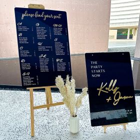 Acrylic Wedding Seating Chart Plan Luxurious Black Designed CS074