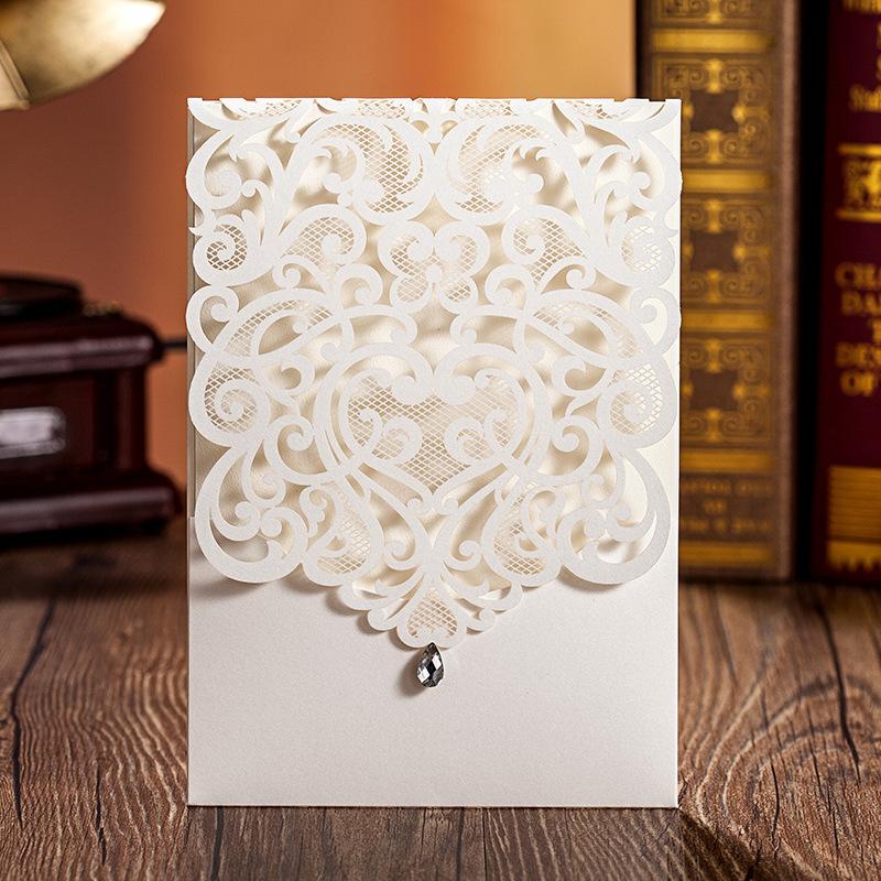 Laser Cut Wedding Invitations Elegant Invitations With Envelope - Set of 50pcs