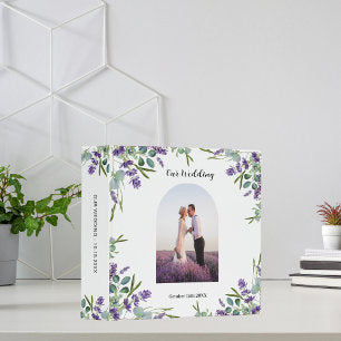 Lavender violet eucalyptus photo wedding album 3 ring binder
