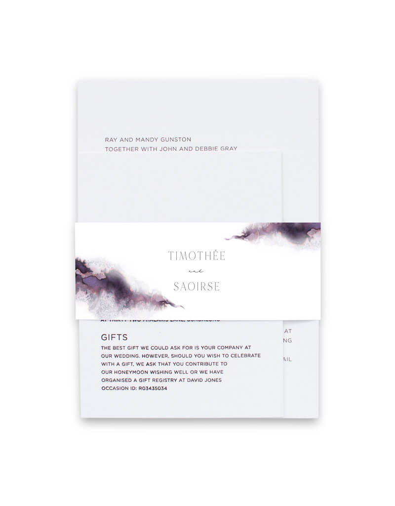 Lavender Blush Invitation Belly Band by Joy