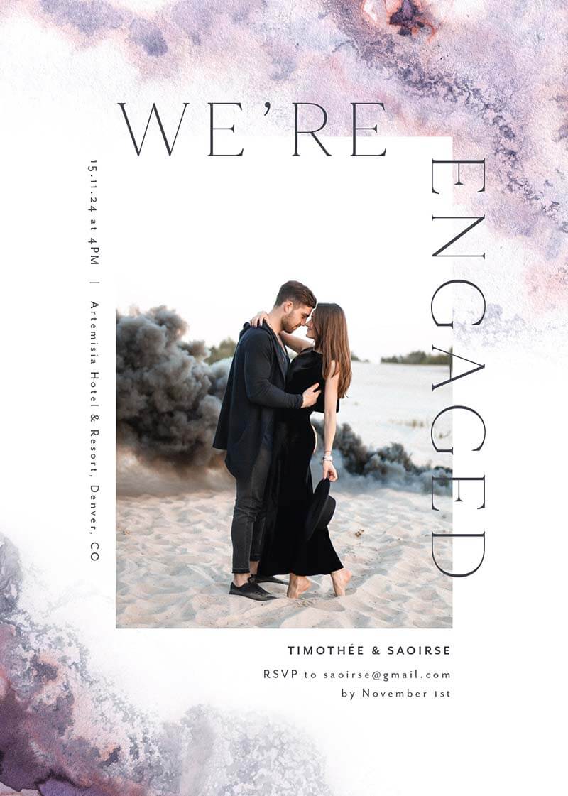 Lavender Blush Engagement Invitations by Joy