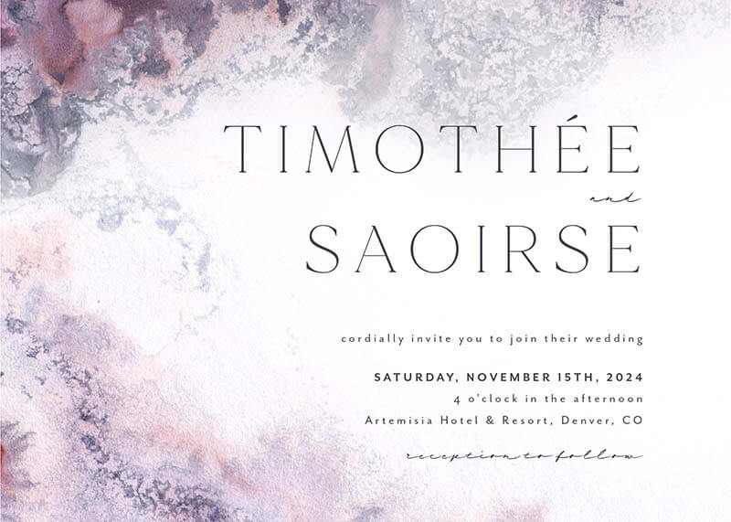 Lavender Blush Wedding Invitations by Joy