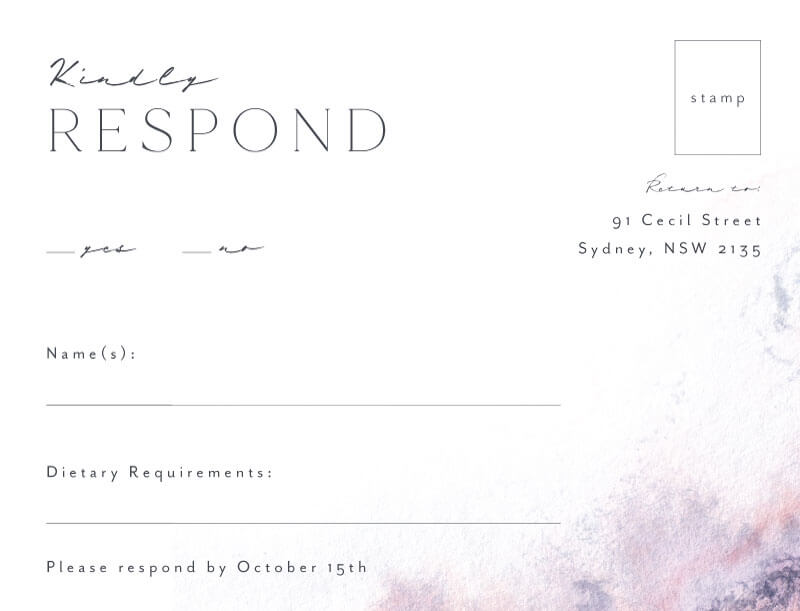 Lavender Blush RSVP Cards by Joy