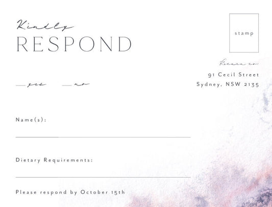 Lavender Blush RSVP Cards by Joy