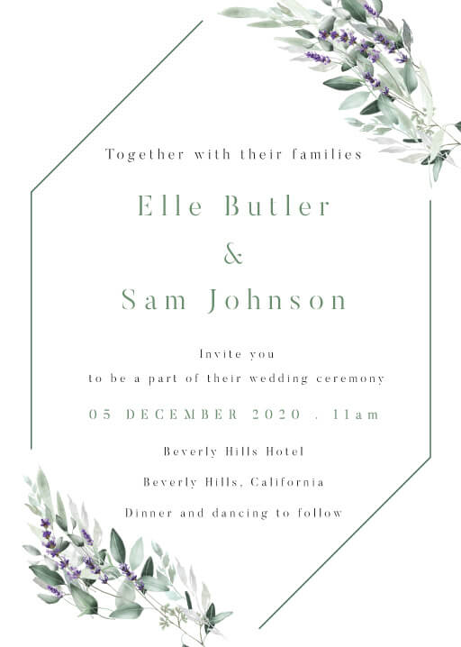 Lavender Leaves Wedding Invitations by Joy