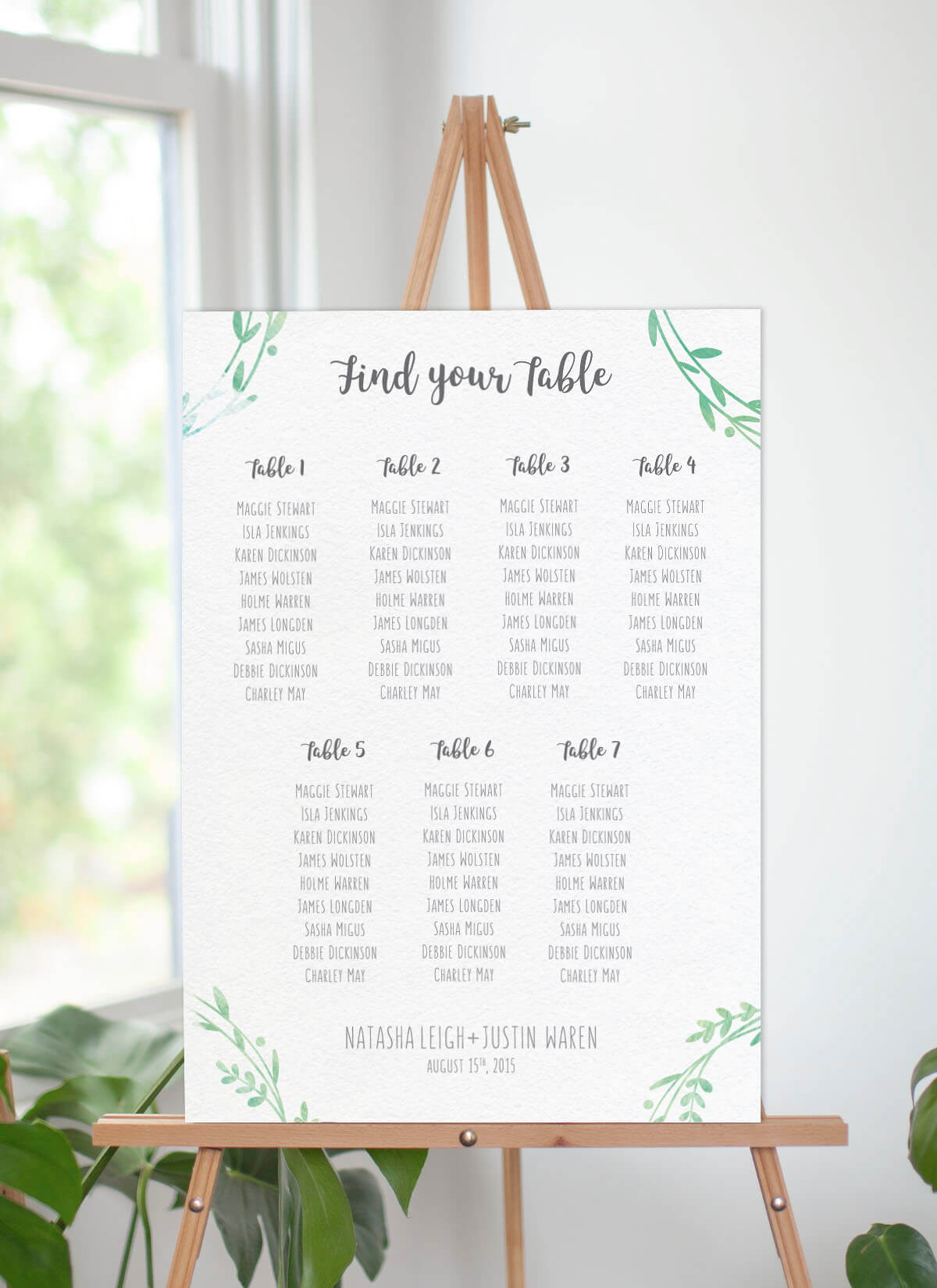Leaf Wreath Seating Chart by Brynie L.