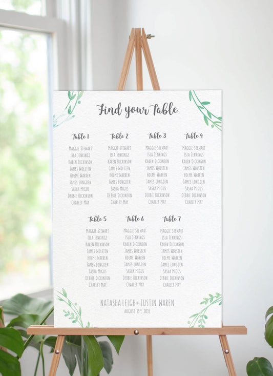 Leaf Wreath Seating Chart by Brynie L.