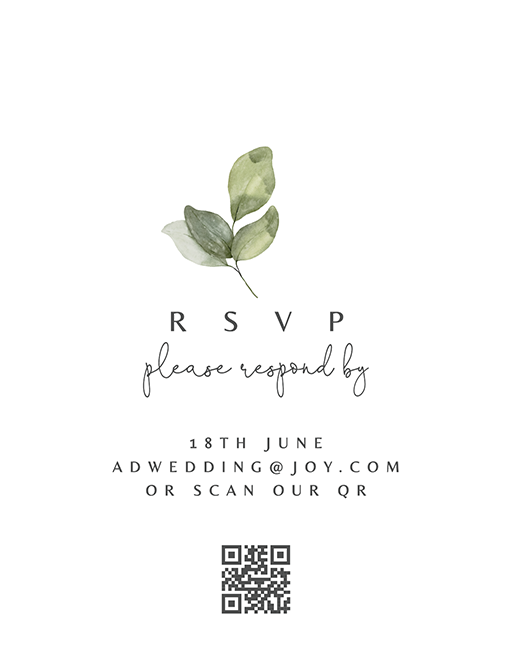 Leafy Green RSVP Cards by Shab M.