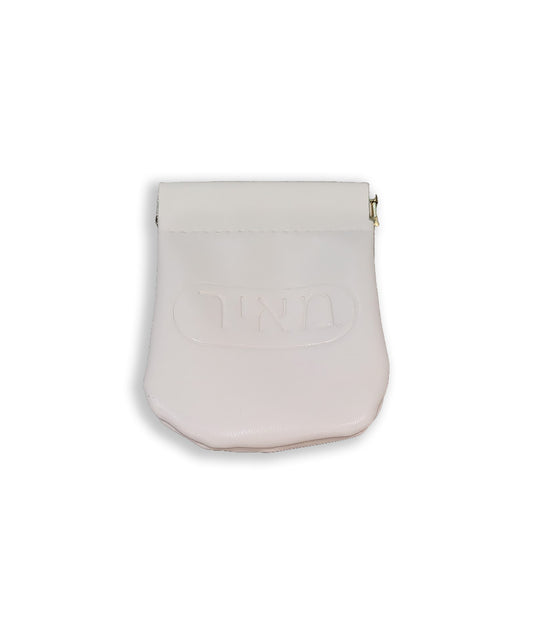 Embossed White Leather Aufruf Pouch (Plate Charge Applies)