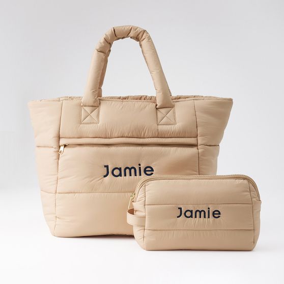 Lightweight Packable Puffer Tote And Pouch Gift Set