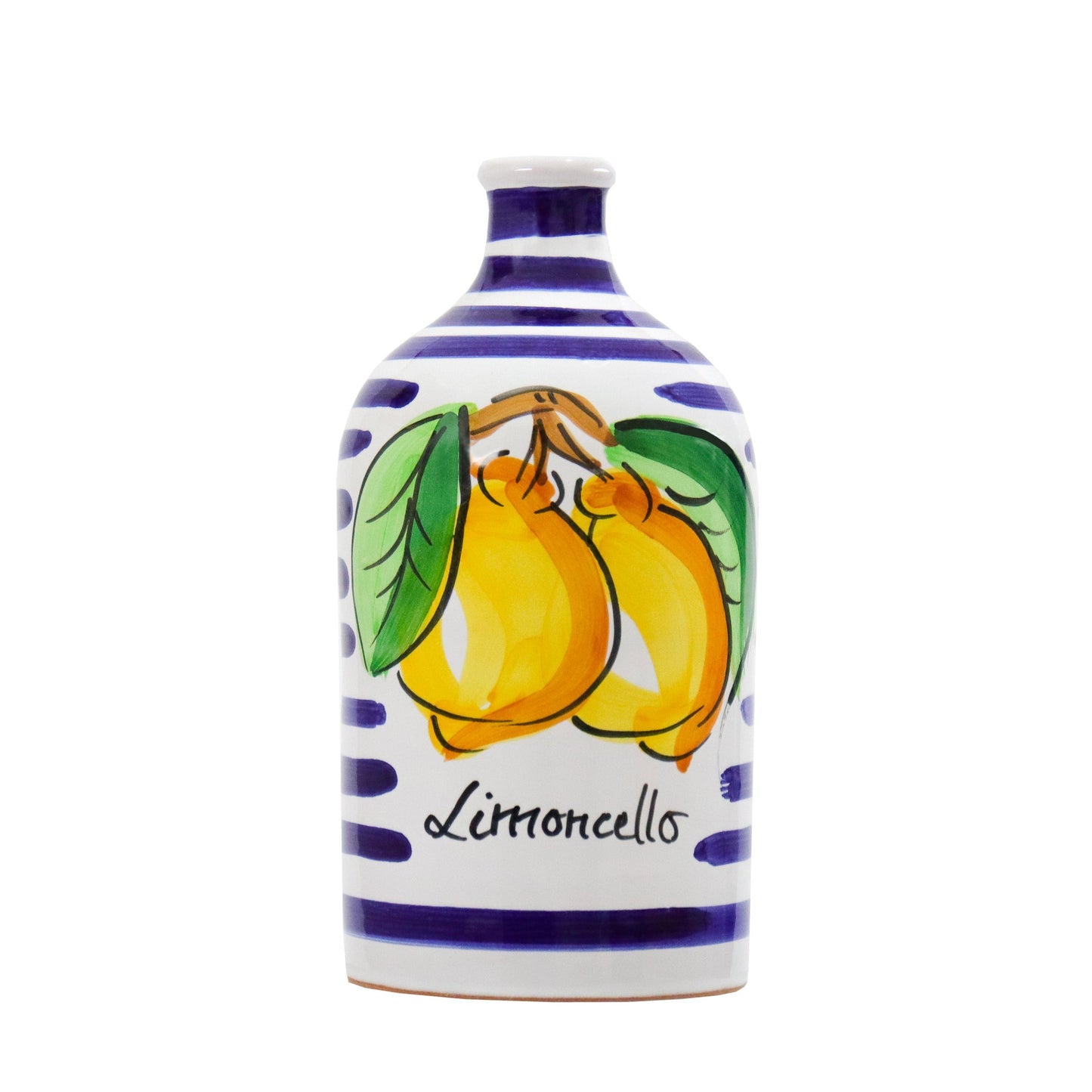 Limoncello Ceramic jar with blue stripes 500ml