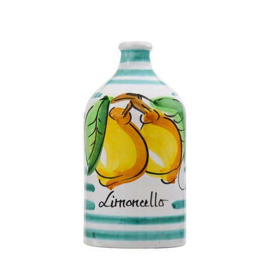 Limoncello Ceramic jar with Green stripes 500ml