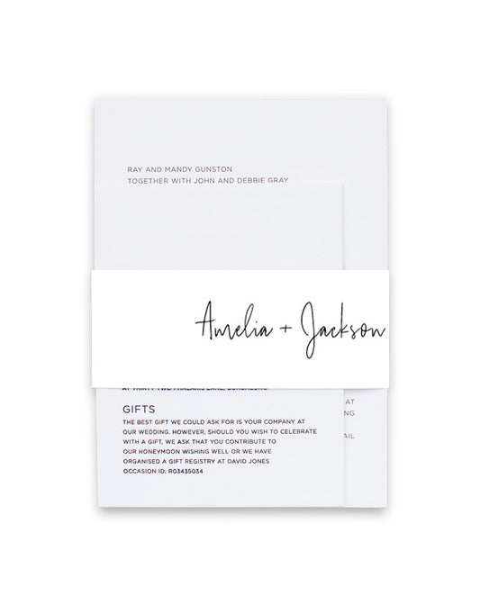 Linear Invitation Belly Band by Jamie L.