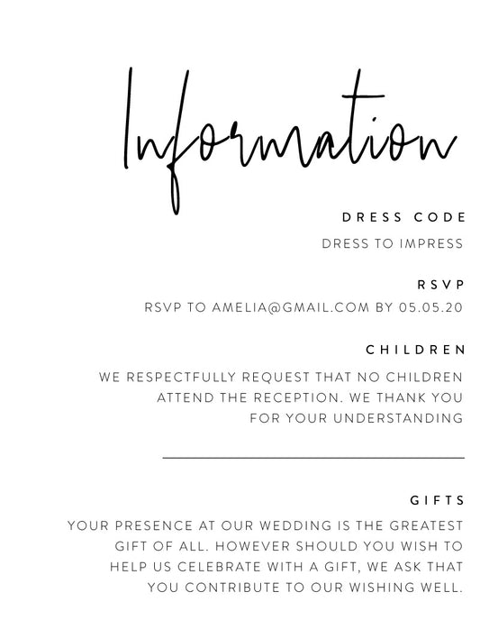 Linear Information Card by Jamie L.