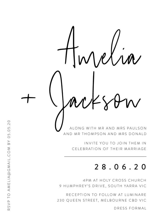 Linear Wedding Invitations by Jamie L.