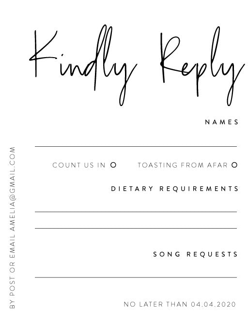 Linear RSVP Cards by Jamie L.