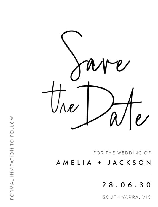 Linear Save The Date Cards by Jamie L.