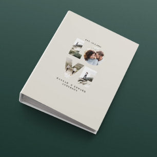 Love 4 photo simple modern personalised gift cream 3 ring binder