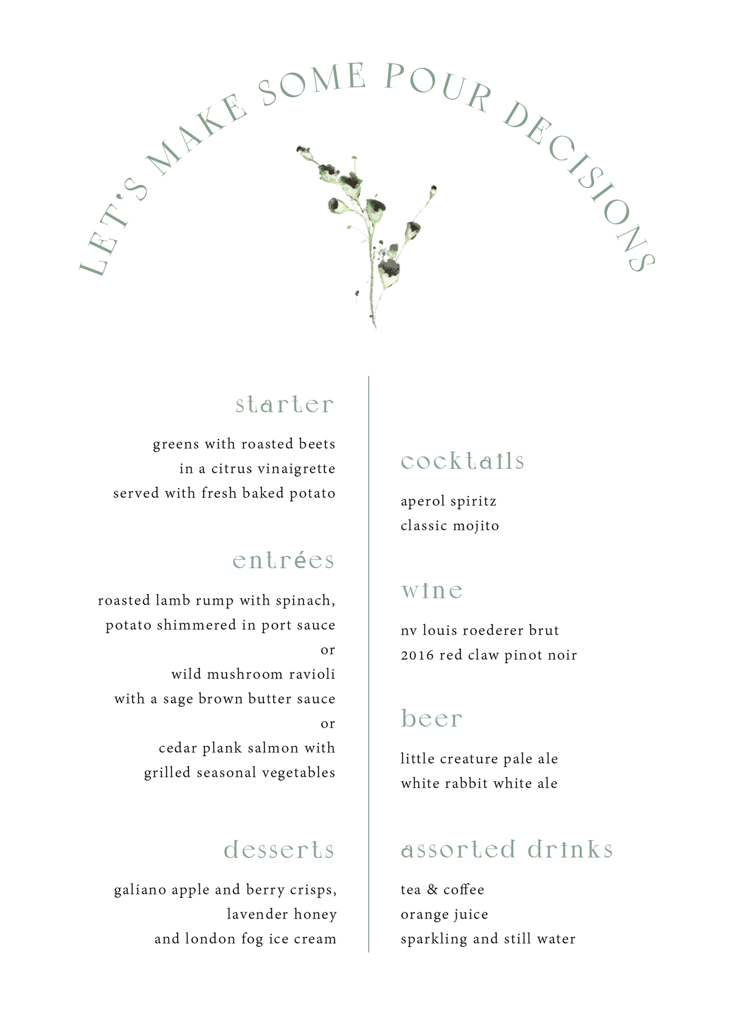 Love And LeavesMenu Cards by Joy